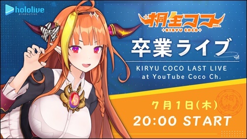 桐生ココ、ホロライブ、引退、卒業
