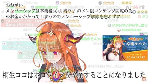 桐生ココ、ホロライブ、引退、卒業
